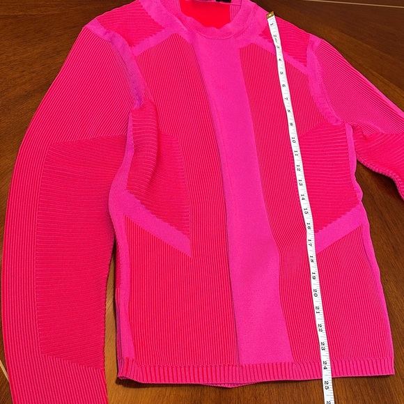 Emporio Armani Fuchsia Structured Ribbed Knit Sweater - Picture 8 of 11